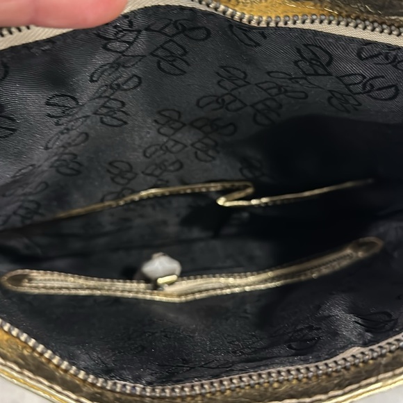 BCBGeneration Evening Purse Gold Metallic Clutch Envelope Party Clubwear - Picture 4 of 8